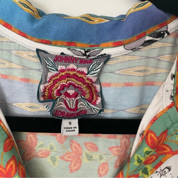 Johnny Was Dreamer Garden Split Front Henley Tee - Picture 11 of 13